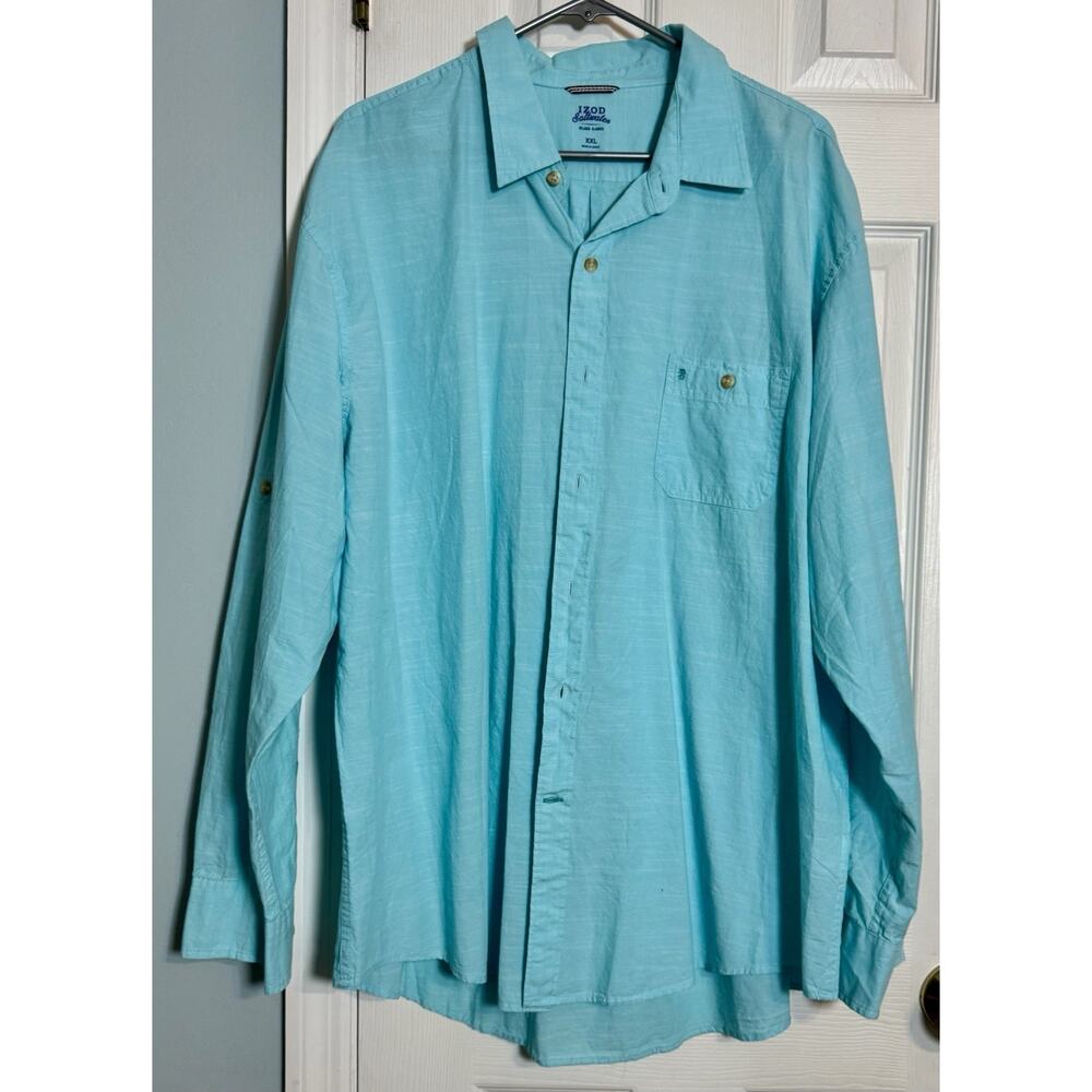 Men's Izod Saltwater Relaxed Classics Long Sleeve Button Down Shirt Size XXL